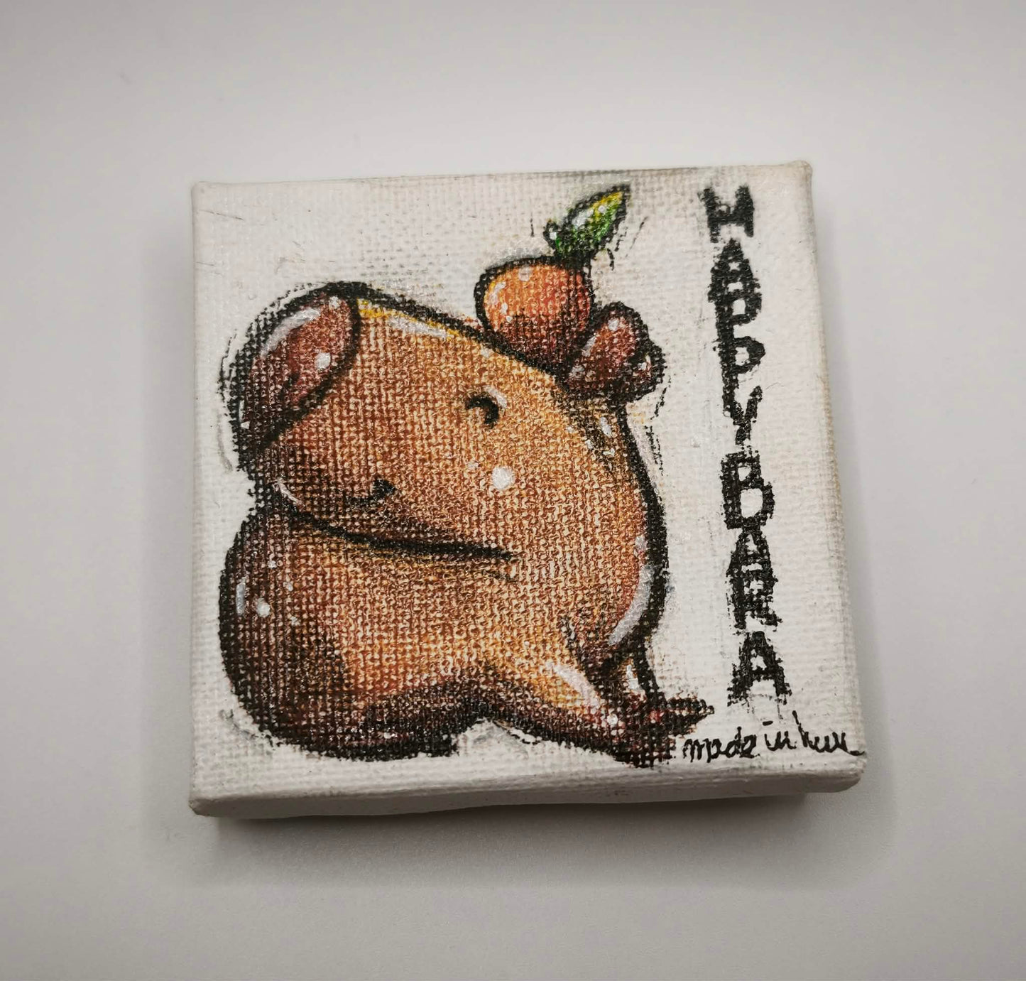 Happybara vászon hűtőmágnes