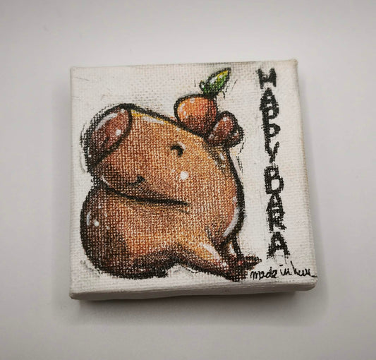 Happybara vászon hűtőmágnes